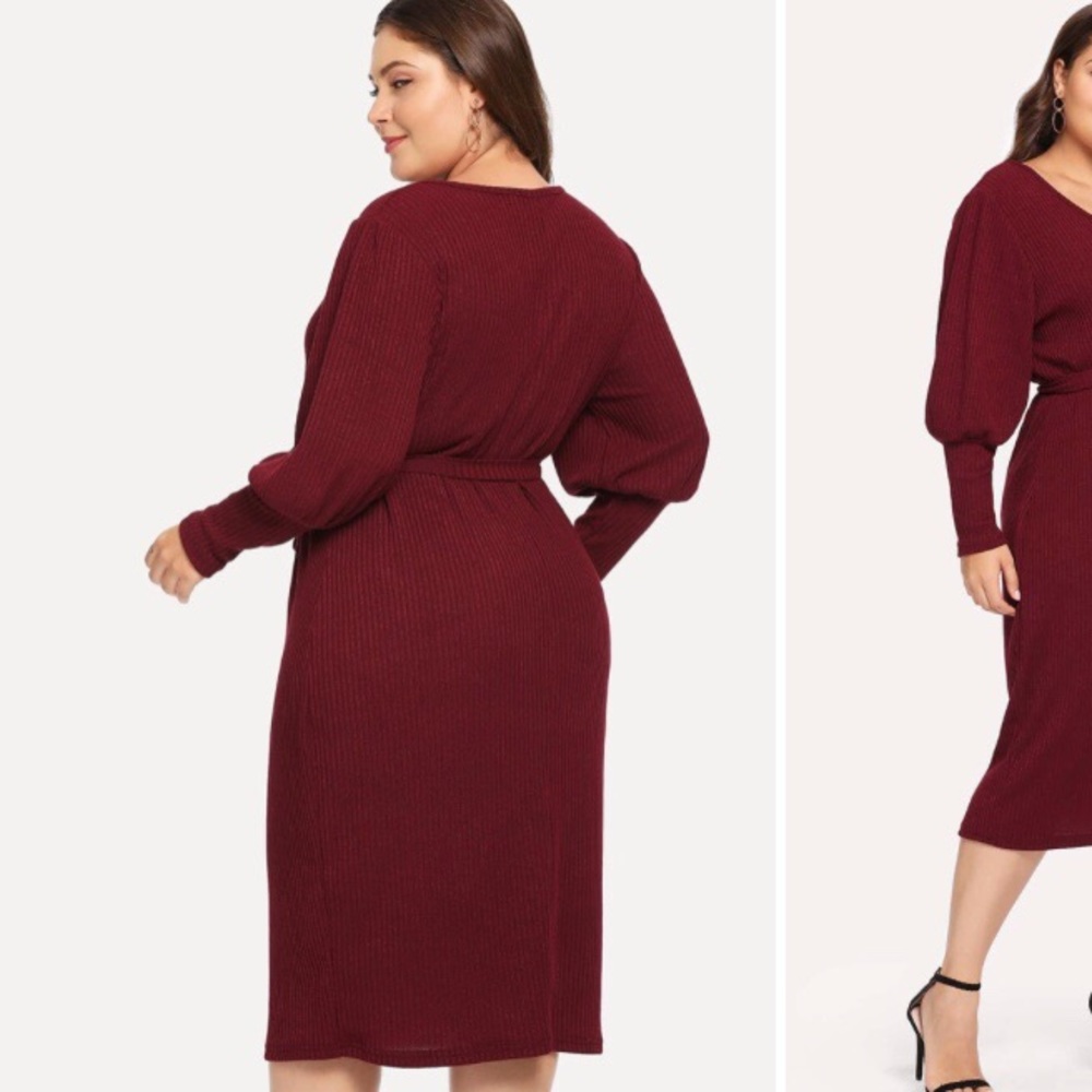 NWT LOFT Stretch Peplum Balloon Sleeve Dress